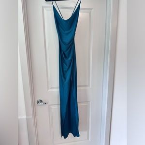 Satiny scoop neck dress